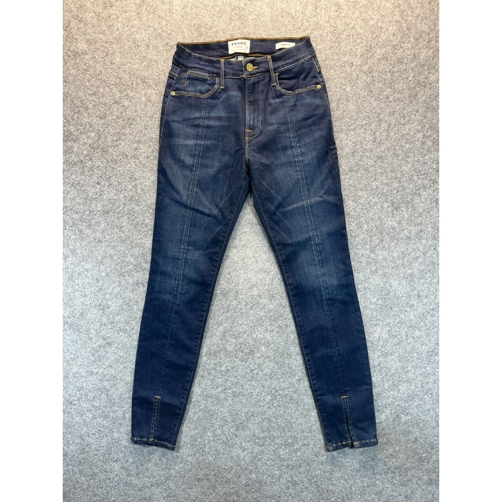 Frame Jeans Women's 25 Le High Skinny Dark‎ Blue Stretch Denim High Rise